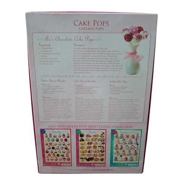 Eurographics Puzzle Cake Pops Dessert 1000 Piece Jigsaw Puzzle w Recipe - Picture 3 of 5